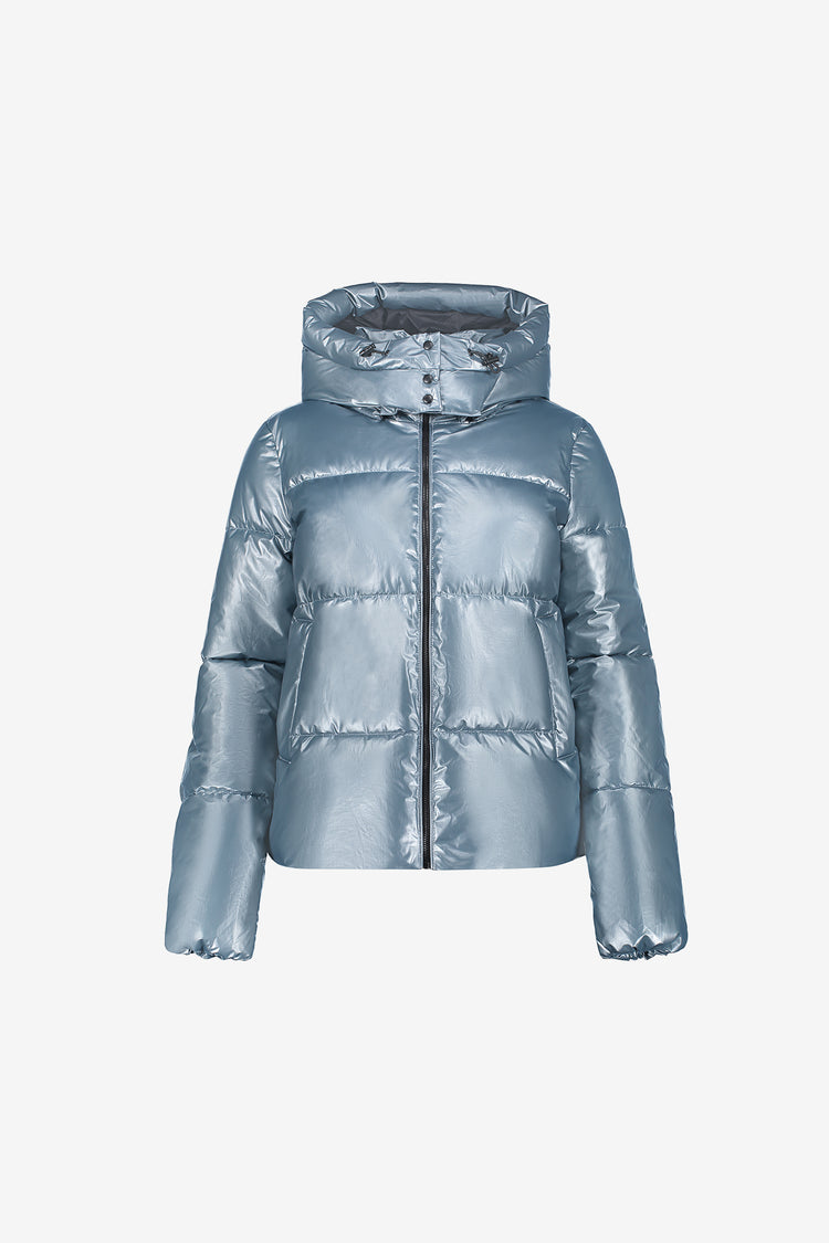 Geisha winterjas met opstaande capuchon en subtiele glans