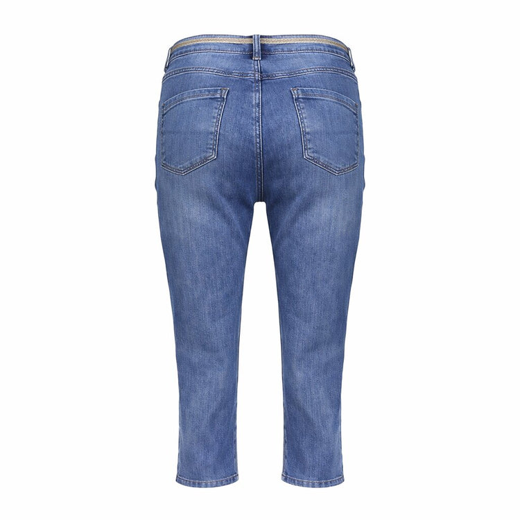 Geisha denim capri jeans mid blue denim