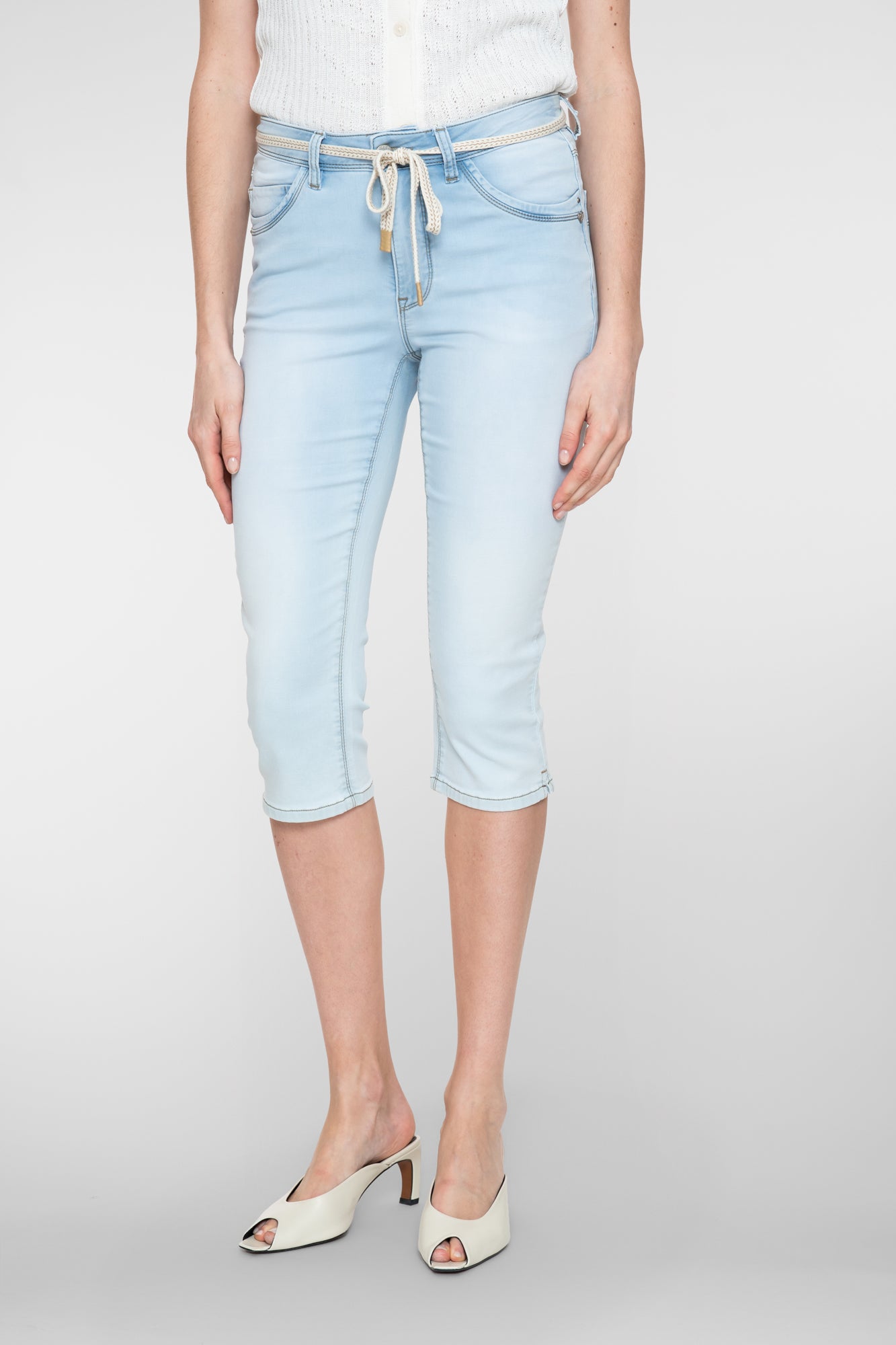 Geisha spijker capri bleached denim