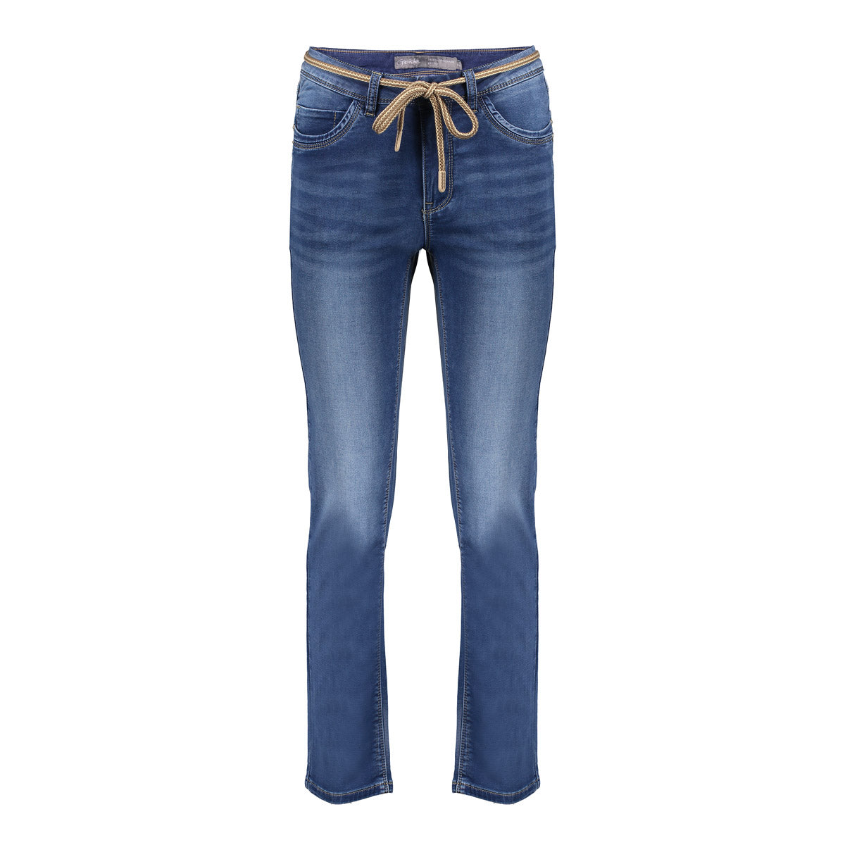 Geisha spijkerbroek geregen koordje stonewash denim