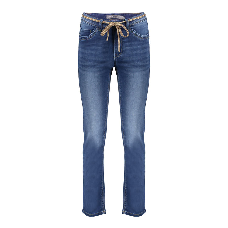 Geisha spijkerbroek geregen koordje stonewash denim