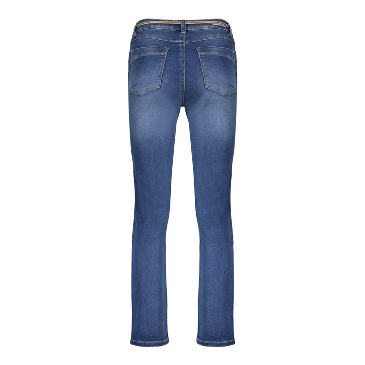 Geisha spijkerbroek geregen koordje stonewash denim