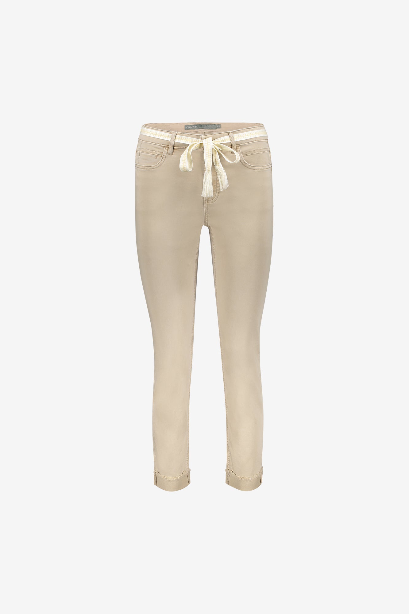 Geisha 7/8 jeans omgeslagen broekspijpen zand