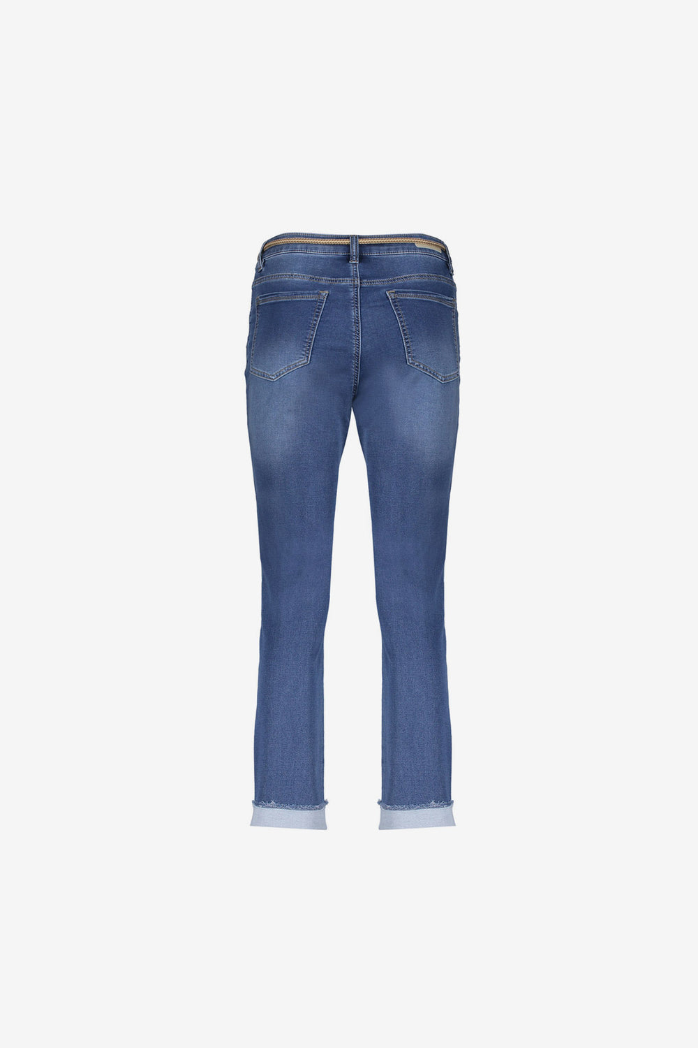Geisha 7/8 jeans omgeslagen broekspijpen stonewash denim