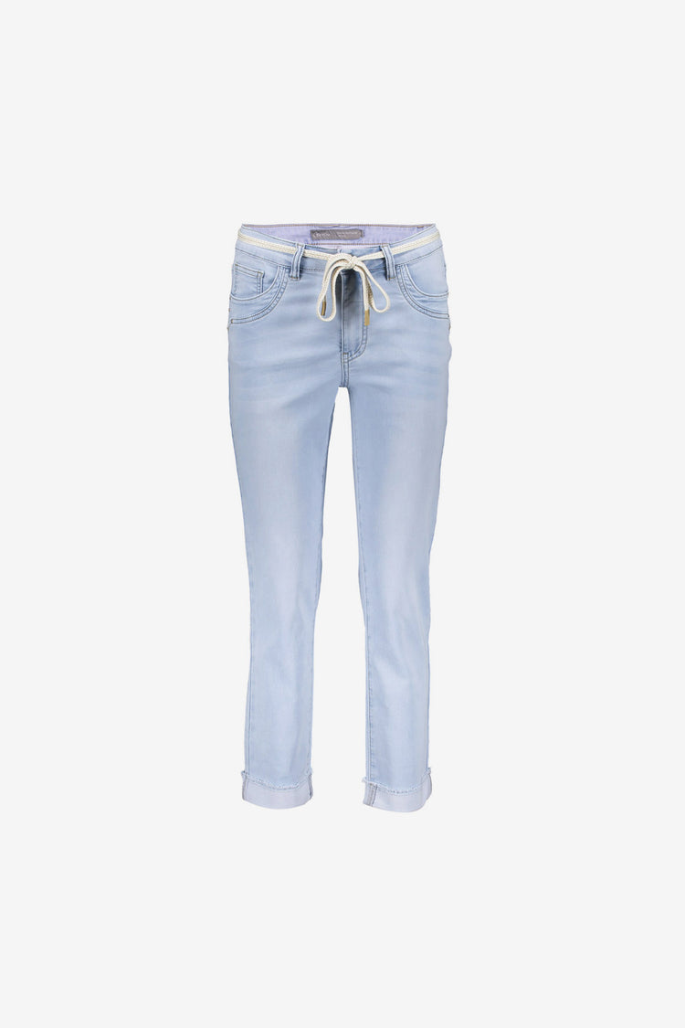 Geisha 7/8 jeans omgeslagen broekspijpen stonebleach denim