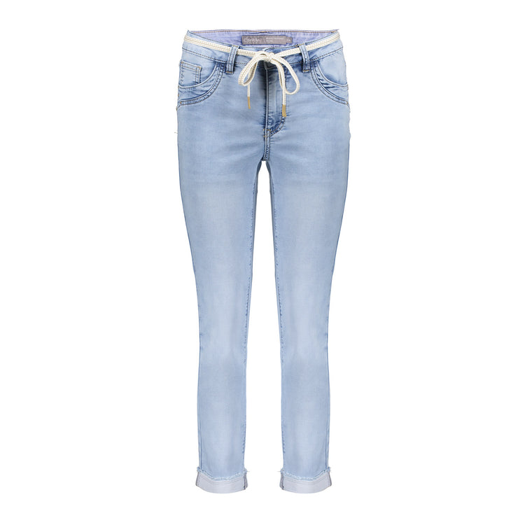 Geisha 7/8 jeans omgeslagen broekspijpen stonebleach denim