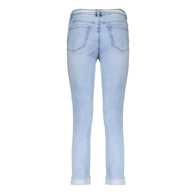 Geisha 7/8 jeans omgeslagen broekspijpen stonebleach denim