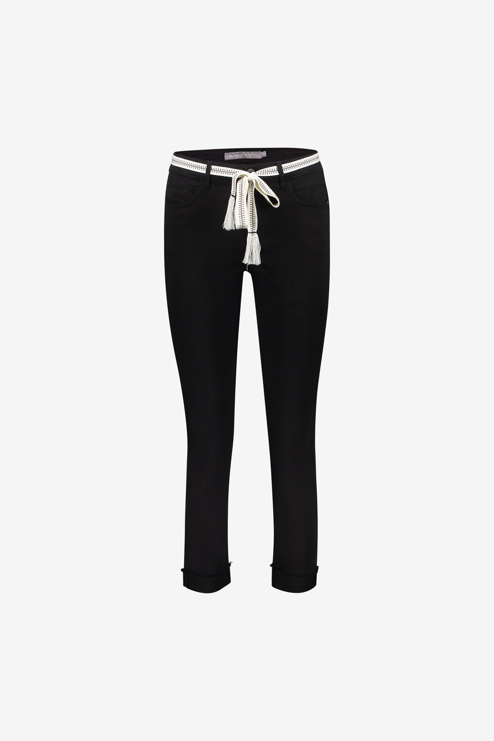 Geisha 7/8 jeans omgeslagen broekspijpen zwart