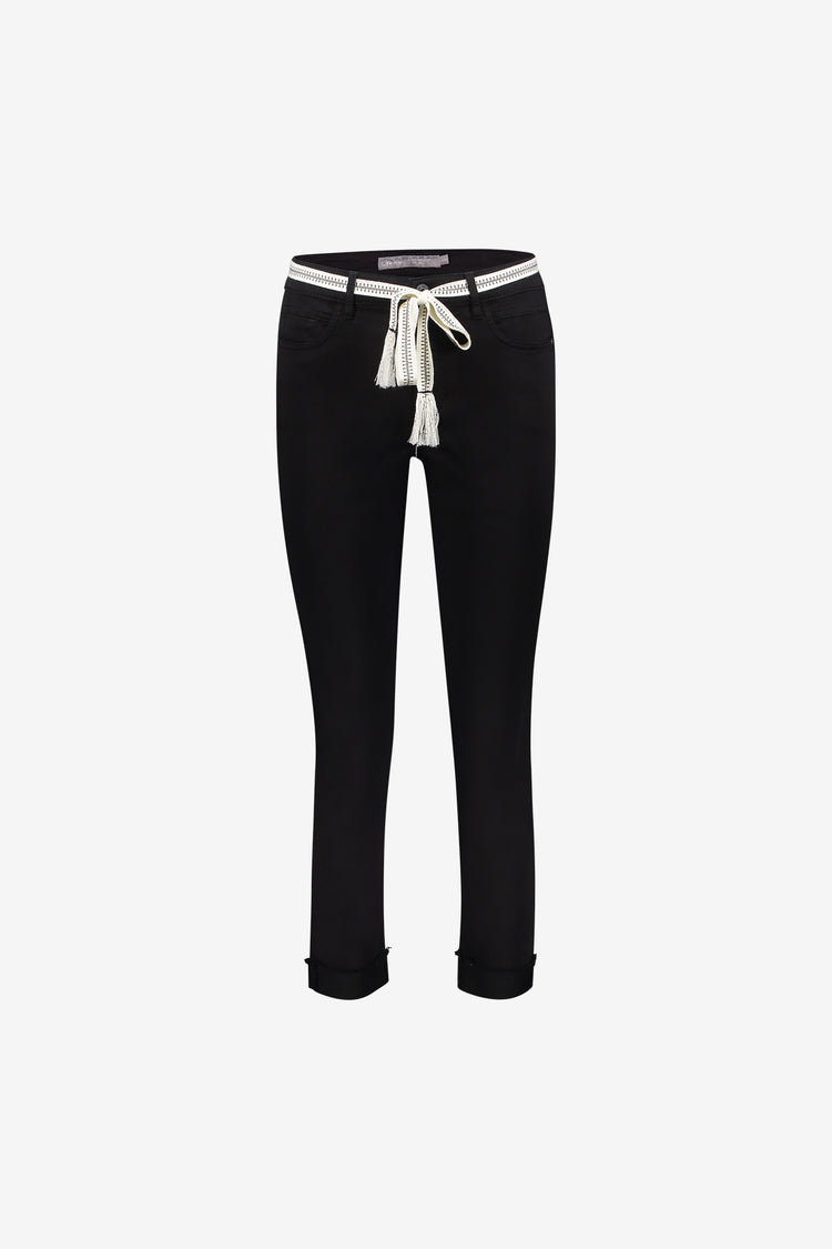 Geisha 7/8 jeans omgeslagen broekspijpen zwart