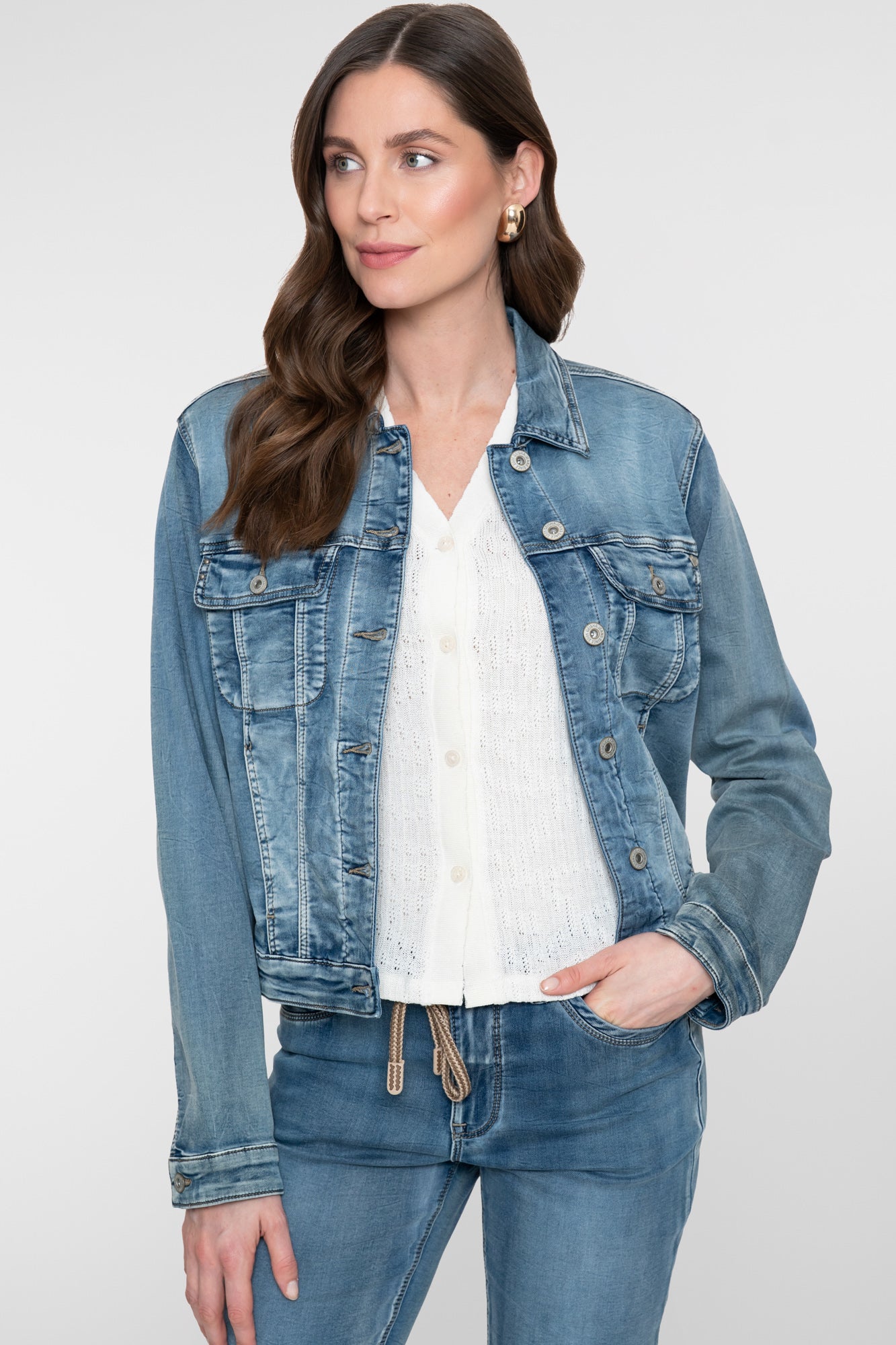 Geisha klassiek denim jacket stonewash denim