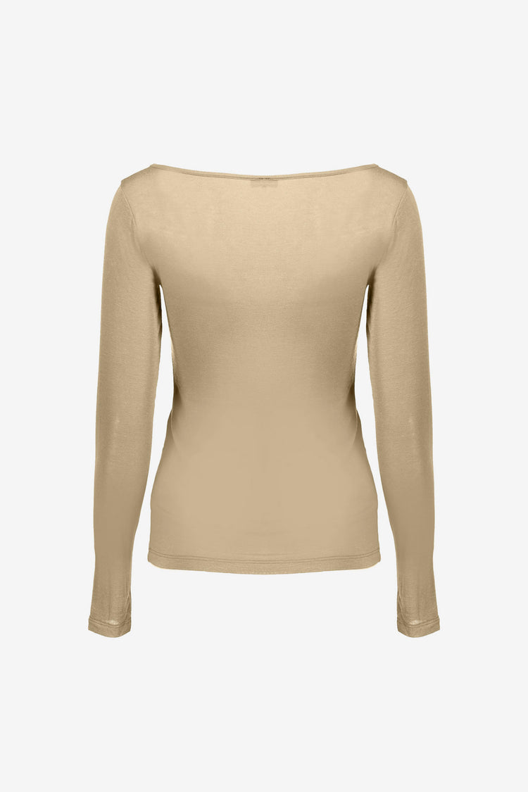 Geisha lichtgebreide cashmere trui dark sand