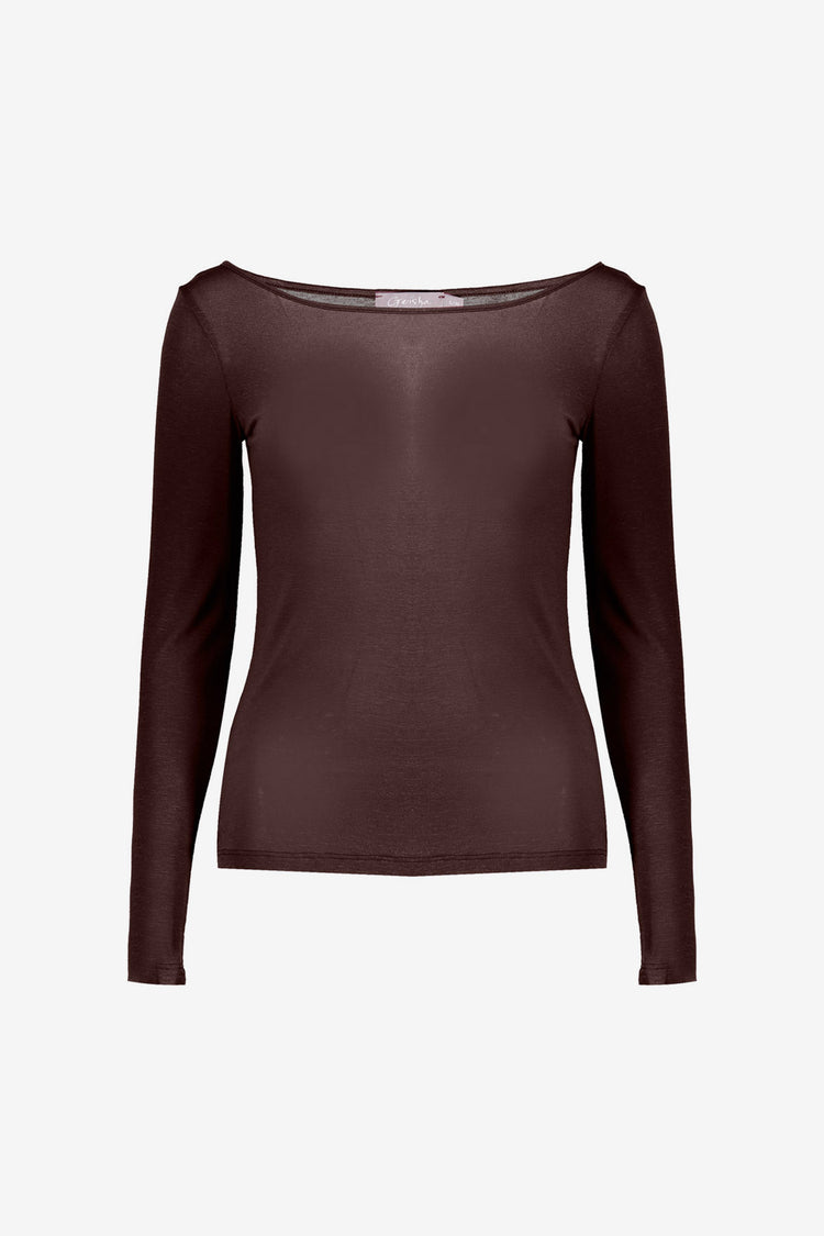 Geisha lichtgebreide cashmere trui bruin