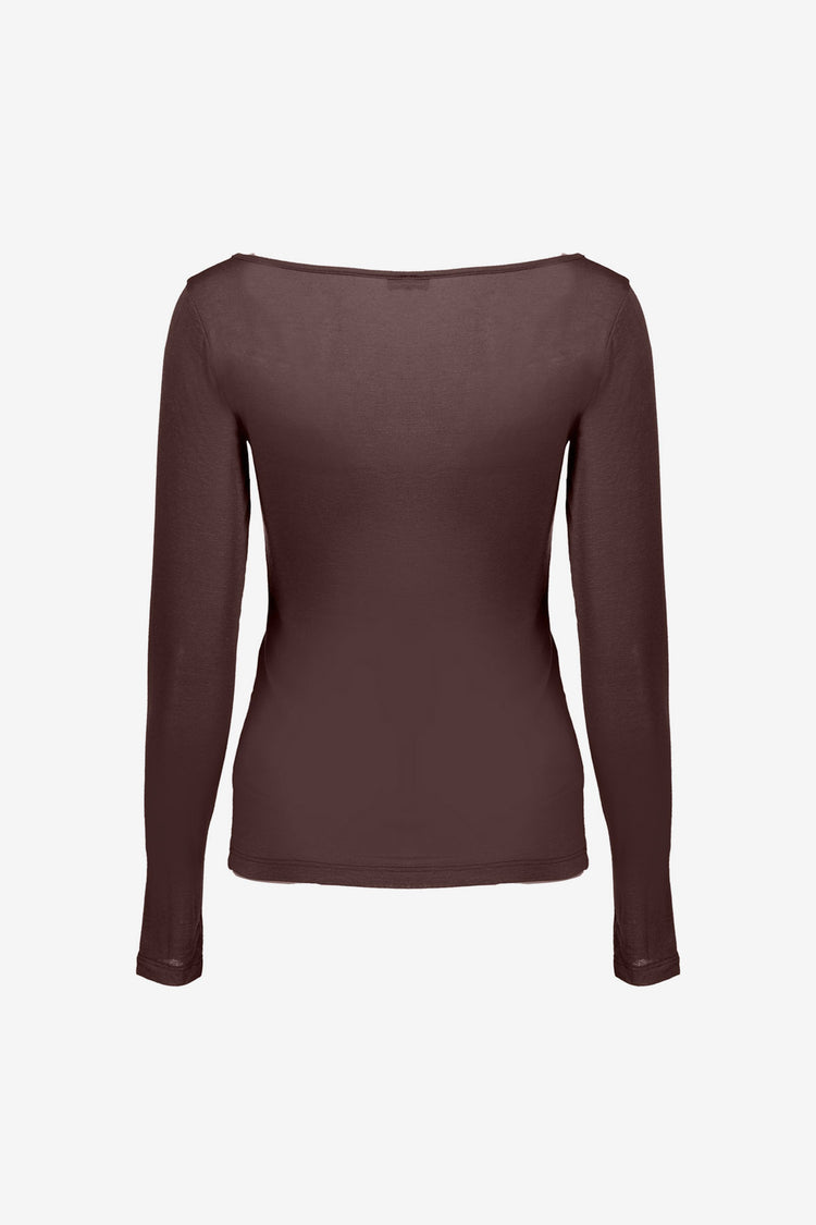 Geisha lichtgebreide cashmere trui bruin