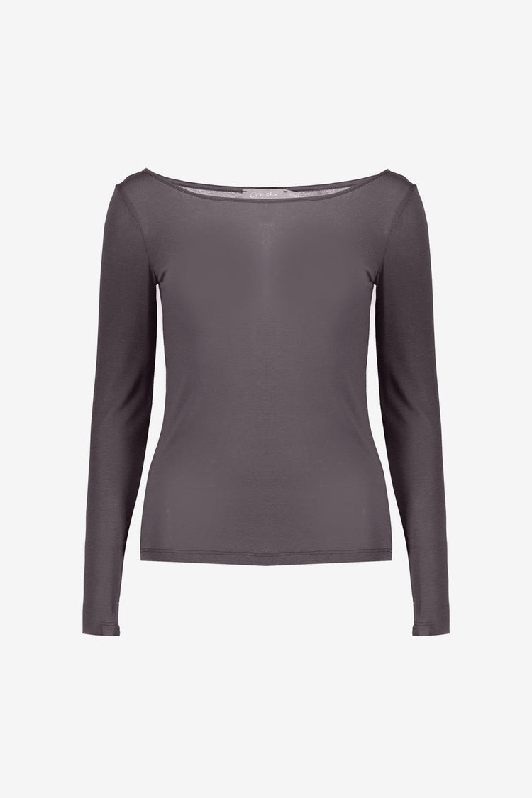 Geisha lichtgebreide cashmere trui anthraciet