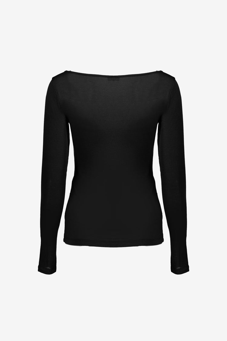 Geisha lichtgebreide cashmere trui zwart